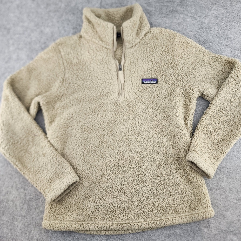 Patagonia Los Gatos 1/4 Zip High Pile Fleece Pullover Beige XS Womens